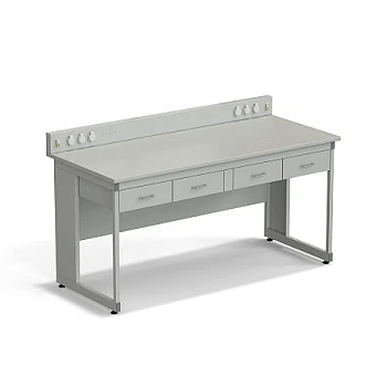 Стол для хроматографа ЭКРОС 1800х800х900/1030 мм с сервисной панелью и ящиками, раб. поверхность - (ламинат)